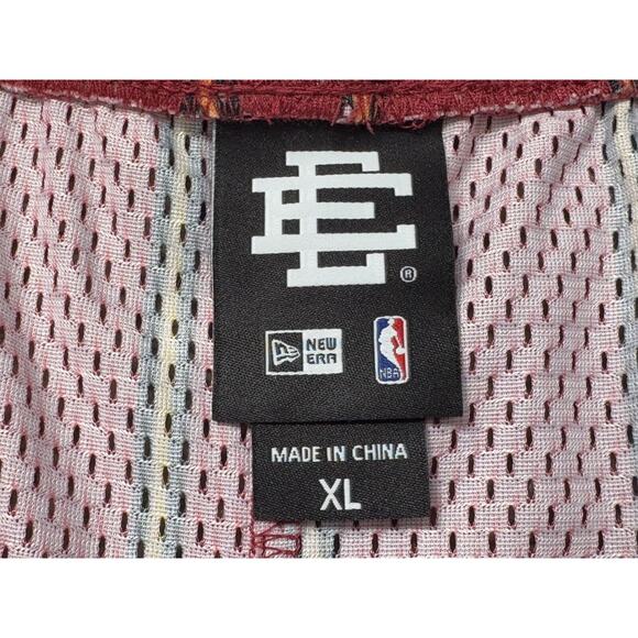 Authentic ERIC EMANUEL x Miami Heat Men’s Shorts Stripped Red, Size XL - Picture 3 of 7